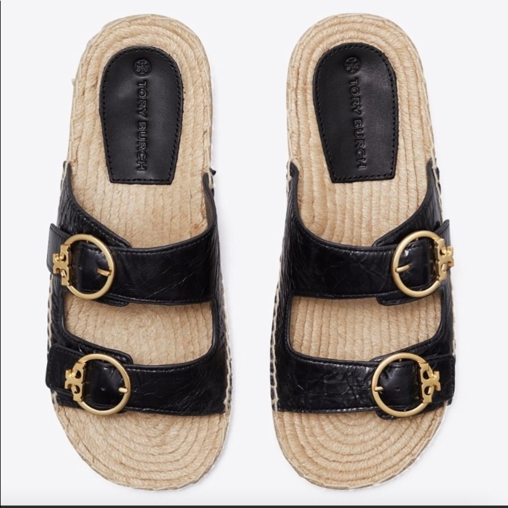 Tory Burch black buckle sandals